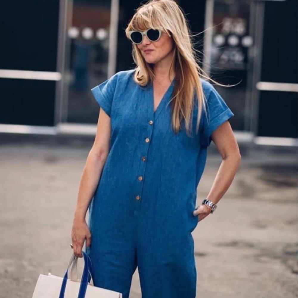 Heinui jumpsuit in dark Japanese indigo - Picture 2 of 6